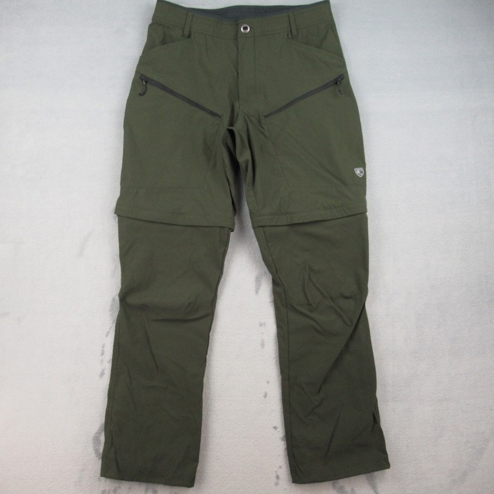 Kuhl Renegade Convertible Pants Mens 34x32 Dark Green Style 5361 Duralux Hiking